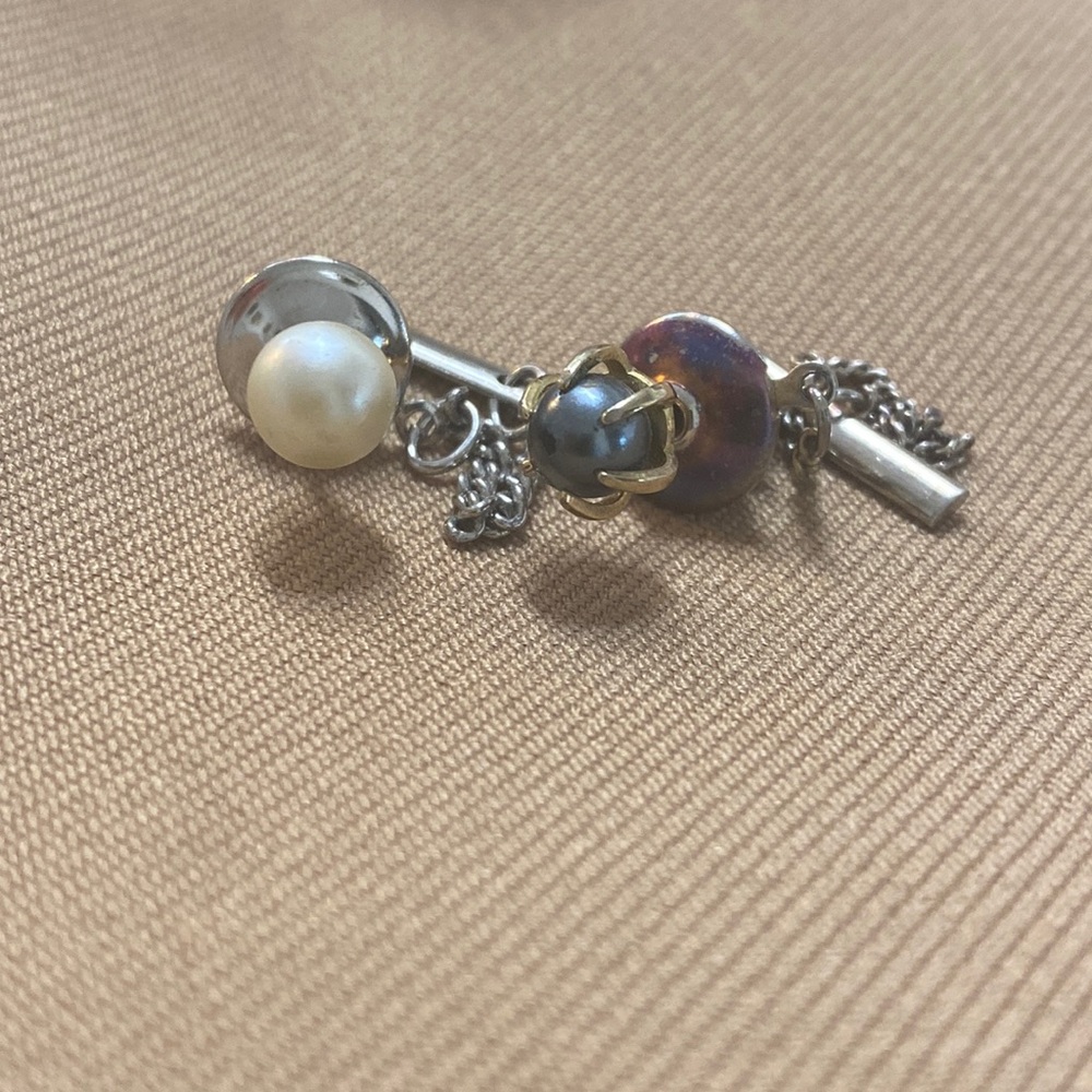 Simulated Pearl Tie Tacks